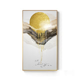 Abstract Golden Sun Canvas Painting Flowing Big Paint Posters Prints Fashion Tableaux Living Room Nordic Wall Art Decor Tableaux
