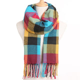 Plaid Winter Scarf Women Warm Foulard Solid Scarves Fashion Casual Scarfs Cashmere Bufandas Hombre