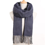 Plaid Winter Scarf Women Warm Foulard Solid Scarves Fashion Casual Scarfs Cashmere Bufandas Hombre