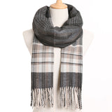 Plaid Winter Scarf Women Warm Foulard Solid Scarves Fashion Casual Scarfs Cashmere Bufandas Hombre