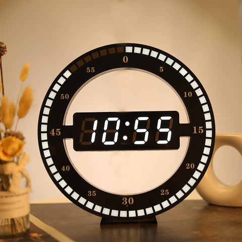 Circular Photoreceptive LED Digital Wall Clock Modern Design Dual-Use Dimming Digital Clocks For Home Decoration US EU PLUG