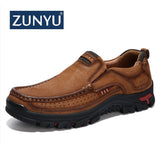 ZUNYU New Genuine Leather Loafers Men Moccasin Sneakers Flat High Quality Causal Men Shoes Male Footwear Boat Shoes Size 38-48