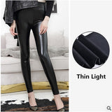 Everbellus High Waist Leather Leggings for Women Black Light&Matt Thin&Thick Femme Fitness PU Leggings Sexy Push Up Slim Pants