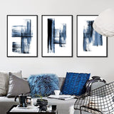 Abstract Modern Minimalist Poster Blue Graffiti Casual Simple Fresh Print Canvas Picture For Living Room Bedroom Study Decor