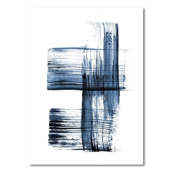 Abstract Modern Minimalist Poster Blue Graffiti Casual Simple Fresh Print Canvas Picture For Living Room Bedroom Study Decor
