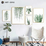 ART ZONE Tropical Plant Leaves Canvas Art Print Poster Nordic Green Plant Wall Pictures Kids Room Large Painting No Frame